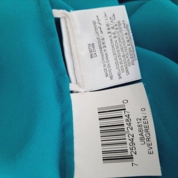 BCBG MaxAzria Silk Ombre Halter Dress Blue Green Sz 0 Flawed - Picture 15 of 15